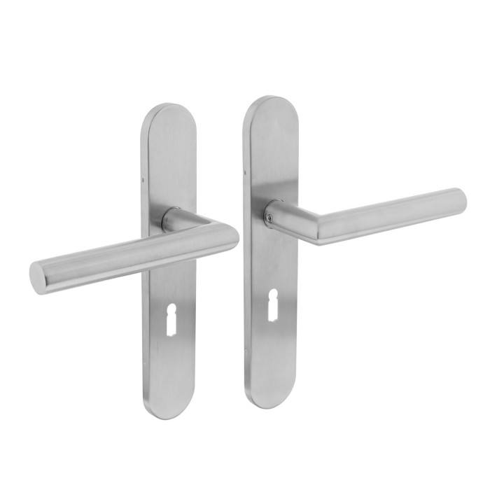 Intersteel Deurkruk Hoek 90° op op schild sleutelgat 56 mm rvs geborsteld main product photo
