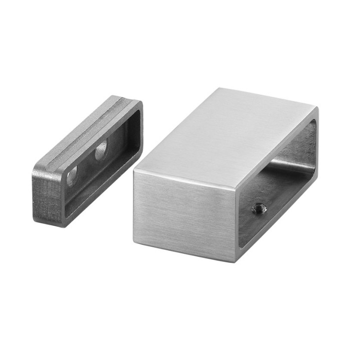 Muurflens voor koker 60 x 20 x 2,0 mm vast RVS-316 mat geslepen model 4504 main product photo