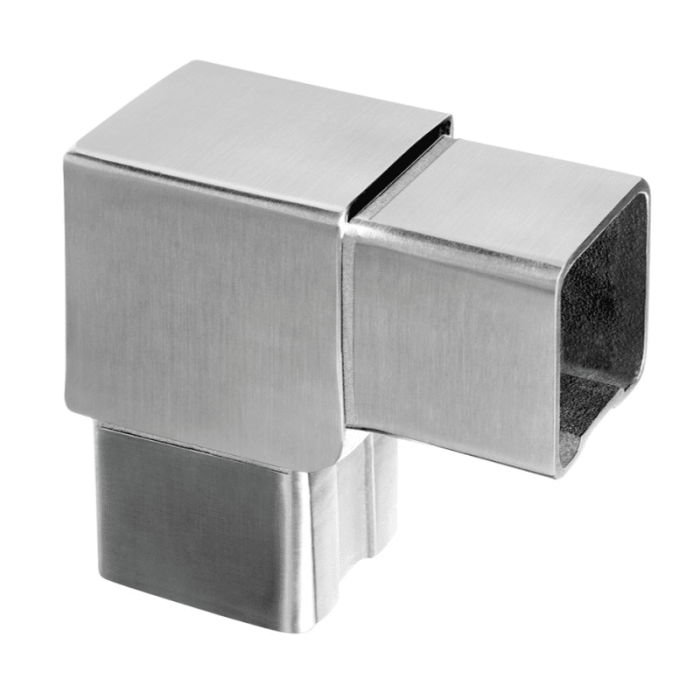 Hoekverbinder voor koker 40 x 40 x 2,0 mm vast RVS-316 mat geslepen model 4301 main product photo