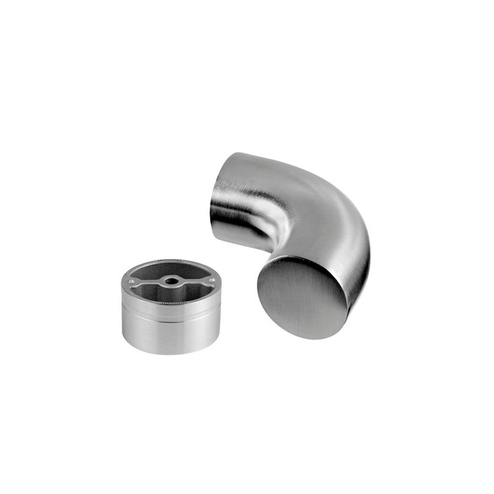 Gebogen eindkap 90°, buis 42 mm, model 0739, RVS-304 main product photo