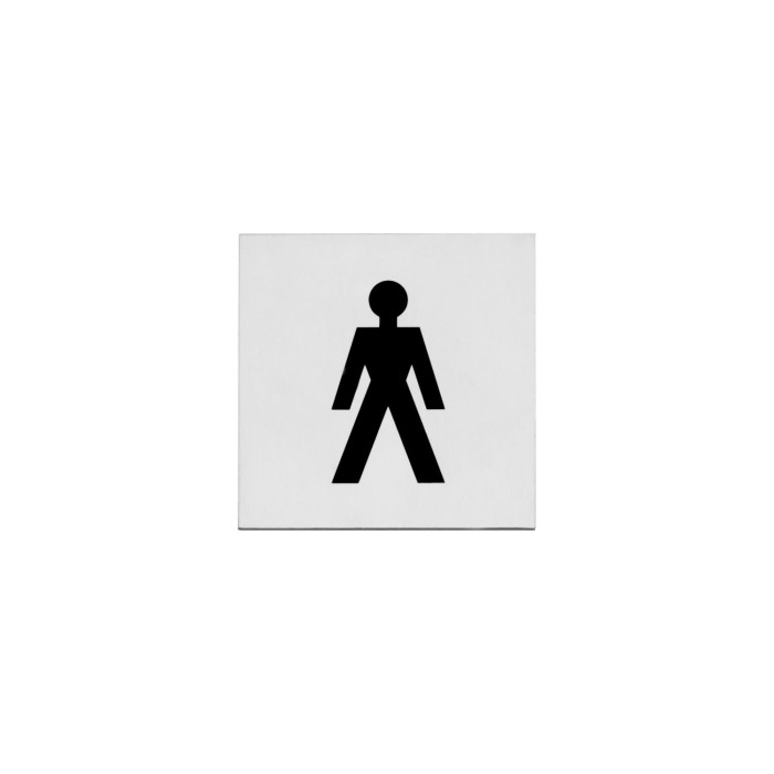 Intersteel Pictogram herentoilet zelfklevend vierkant rvs geborsteld main product photo