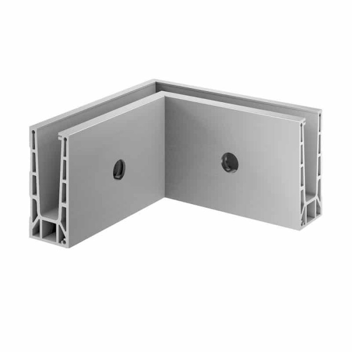 Hoekbevestiging Easy Glass Pro zijmontage binnenhoek model 8131 aluminium (geanodiseerd) main product photo