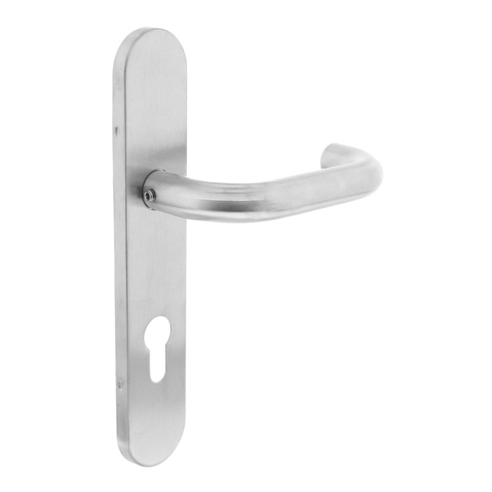 Intersteel Deurkruk Rond op op schild profielcilindergat 72 mm rvs geborsteld main product photo