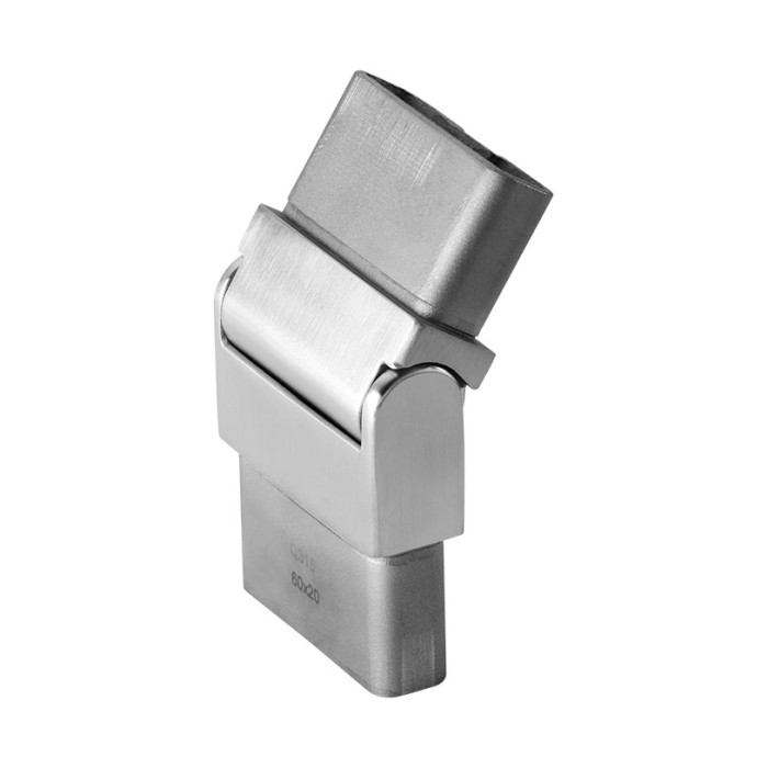 Hoekverbinder variabel 60 x 20 x 2 mm verstelbaar RVS-316 mat geslepen model 4312 main product photo