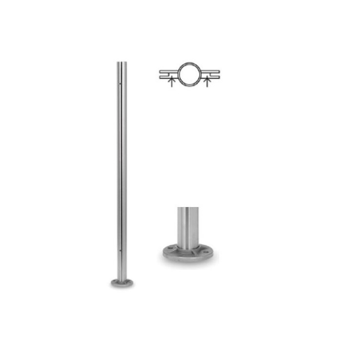 Baluster met tapgaten 42,4 x 2,0 mm 970 mm RVS-304 mat geslepen model 0933 main product photo