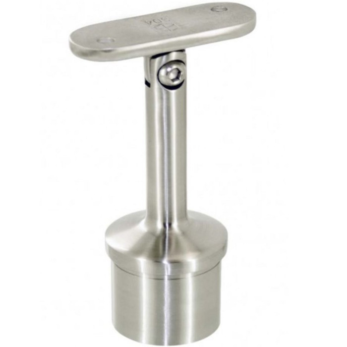 Railingsteun verstelbaar 33,7 x 2,0 mm voor vlakke ligger RVS-316 mat geslepen model 0441 main product photo