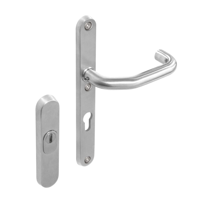 Intersteel Veiligheidsbeslag SKG*** met kerntrekbeveiliging profielcilindergat 72 mm ovaal voordeurbeslag rvs geborsteld main product photo