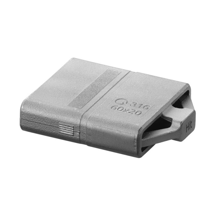 Kokerverbinder voor 60 x 20 x 2,0 mm verstelbaar RVS-316 onbewerkt model 5794 main product photo
