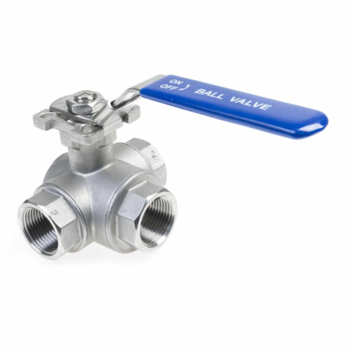 3-weg kogelkraan met L-boring, 1/4 inch RVS-316 (A4) main product photo
