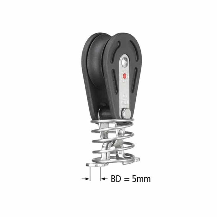 Sprenger katrol met kogellager en fenderhaak geveerd Ø 35 mm touwmaat 10 mm RVS-304 main product photo