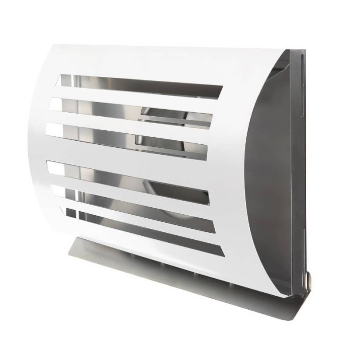 Design gevelkap met terugslagklep PREMIUM LINE DELTA Ø 125 mm RVS wit gecoat main product photo
