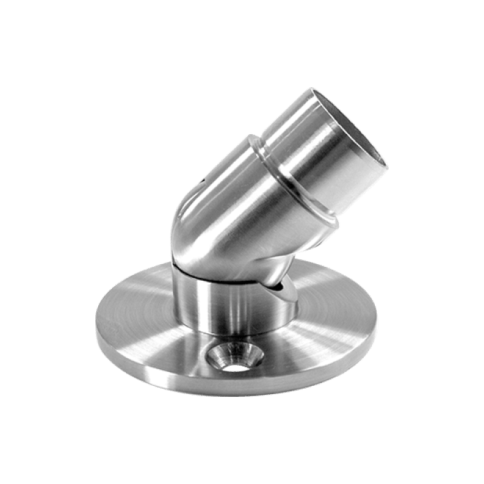 Scharnierverbinder met wandflens voor buis 33,7 mm verstelbaar RVS-304 mat geslepen main product photo