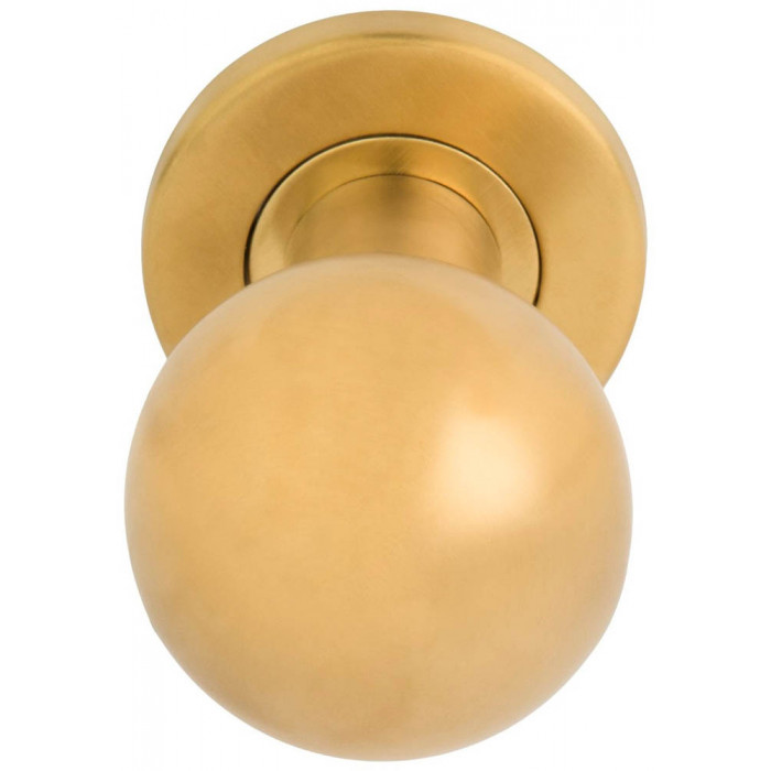 Voordeurknop BASICS LB501V vast op rozet PVD mat goud RVS-304 main product photo