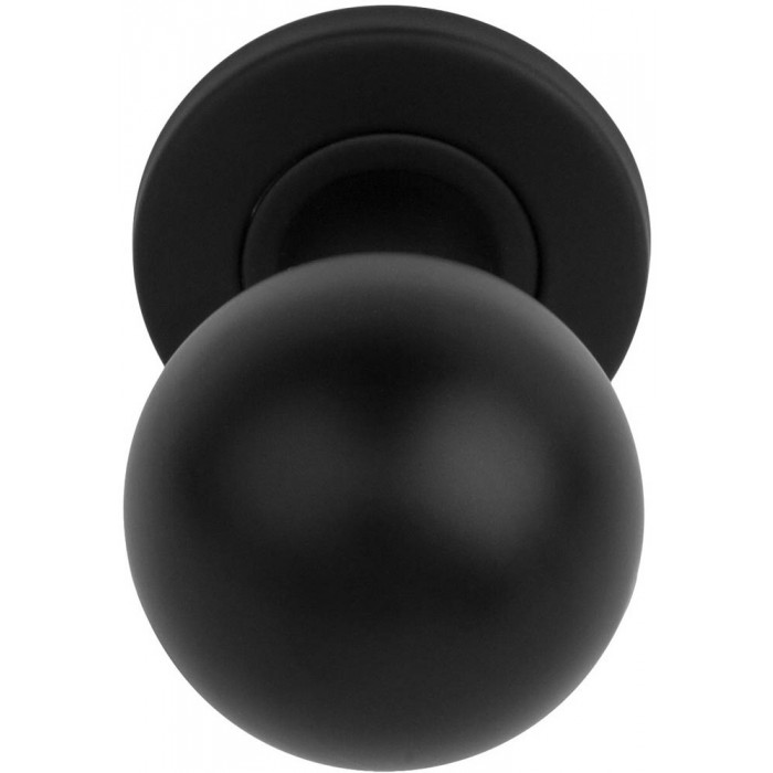 Voordeurknop BASICS LB501V voordeurknop vast op rozet mat zwart RVS-304 main product photo