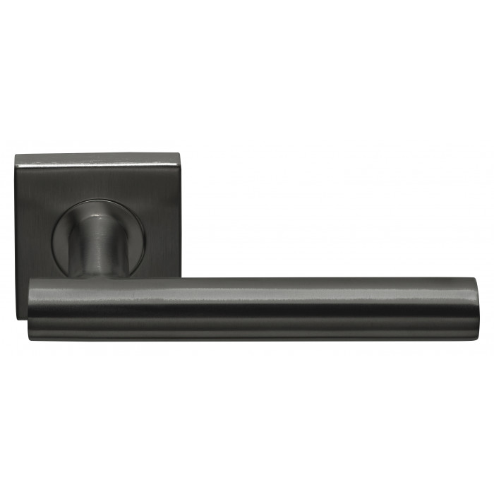 Deurkruk paar BASICS LB7-19BSQR53G deurkruk geveerd op vierkant rozet PVD gumetal RVS-304 main product photo