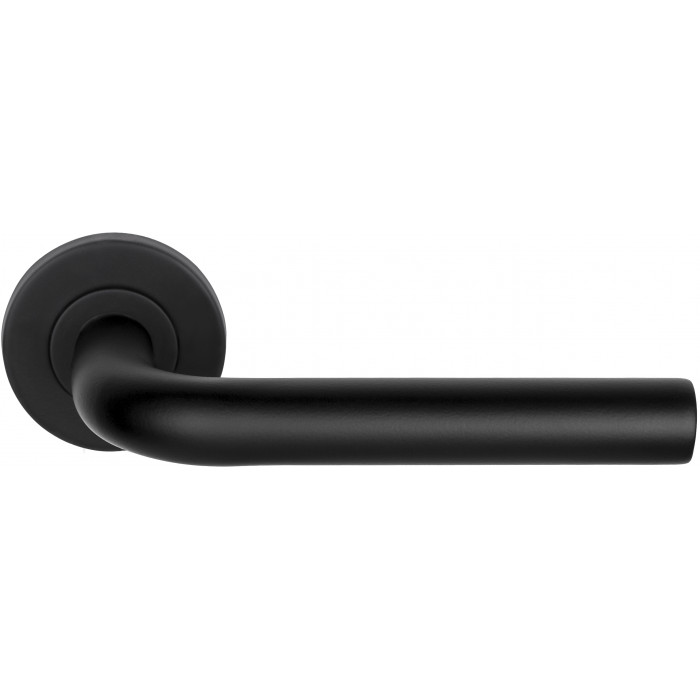 Deurkruk paar BASICS LB3L-19 deurkruk EN1906 klasse 3 geveerd op rozet mat zwart RVS-304 main product photo