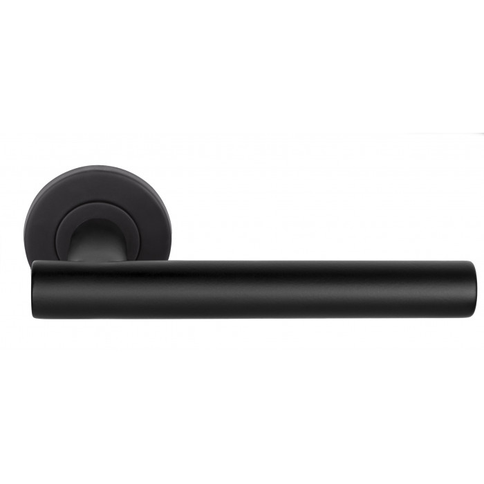 Deurkruk paar BASICS LB7L-19 deurkruk EN1906 klasse 3 geveerd op rozet mat zwart RVS-304 main product photo
