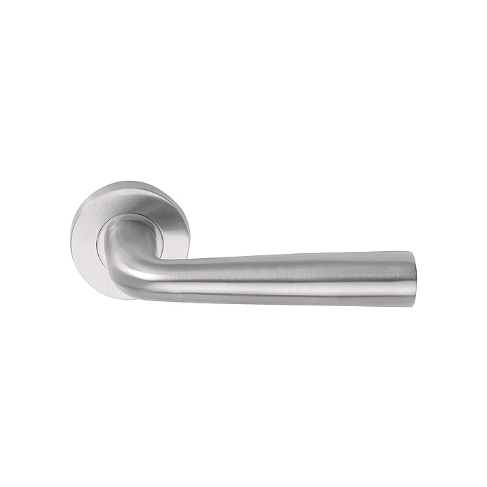 Deurkruk paar BASICS LB10H holle deurkruk geveerd op rozet mat RVS main product photo