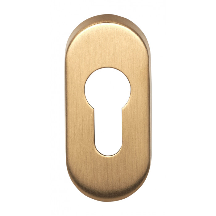 Cilinderplaatje BASICS LBY32 ovaal PVD mat goud RVS-304 main product photo