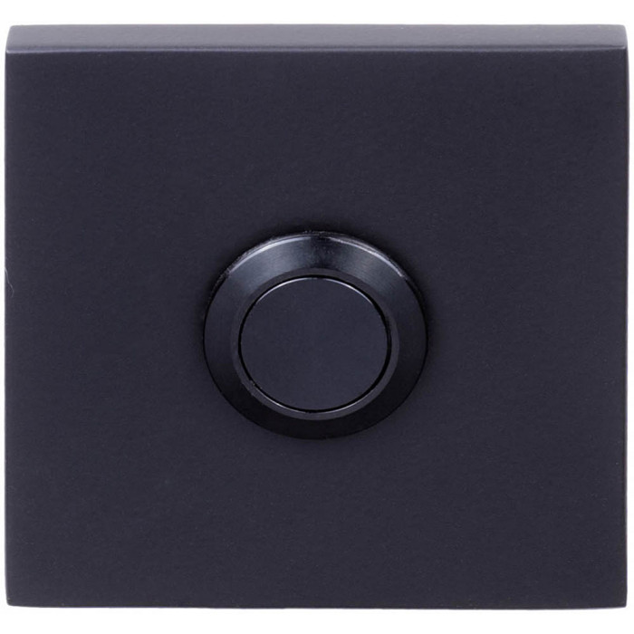 Beldrukker SQUARE LSQ50 massief mat zwart met RVS drukkertje main product photo