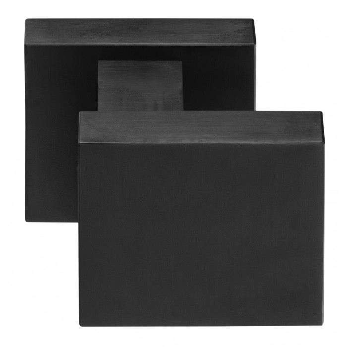 Voordeurknop SQUARE LSQ60V massief voordeurknop vast op rozet PVD mat zwart RVS-304 main product photo