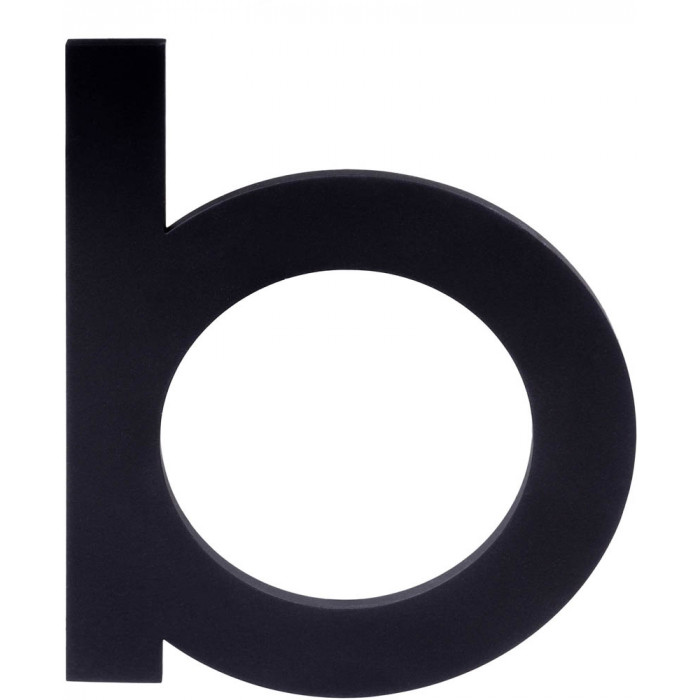 Huisletter b SQUARE LSQHN150-b 150 mm met blinde bevestiging en afstandshouders mat zwart RVS-304 main product photo