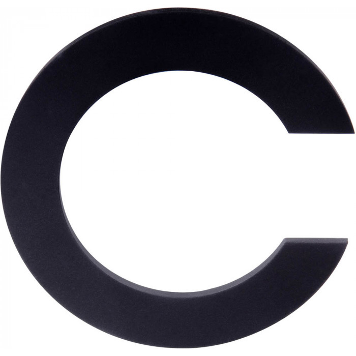 Huisletter c SQUARE LSQHN150-c 150 mm met blinde bevestiging en afstandshouders mat zwart RVS-304 main product photo