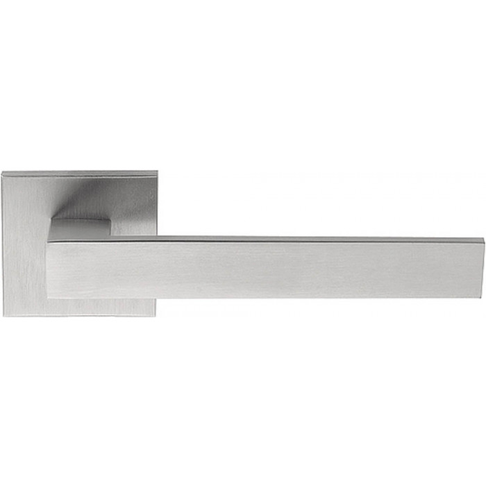 Deurkruk paar SQUARE LSQ2CB met korte nek ongeveerd op rozet mat RVS main product photo