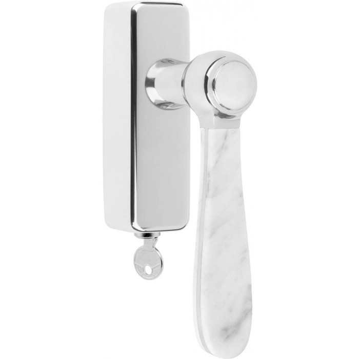 Draaikiepgarnituur Lazaro Rosa-Violan BOSCO LZ100-DKLOCK-O afsluitbaar gepolijst RVS/carrara marmer main product photo