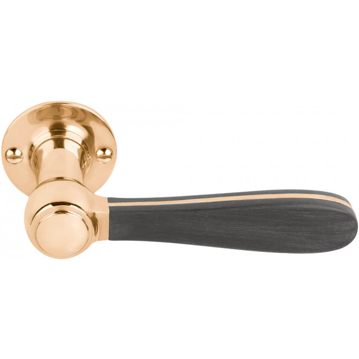 Deurkruk paar Lazaro Rosa-Violan BOSCO LZ100-G geveerd op rozet messing ongelakt/mat zwart main product photo