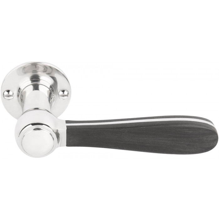 Deurkruk paar Lazaro Rosa-Violan BOSCO LZ100-G geveerd op rozet gepolijst RVS/mat zwart main product photo