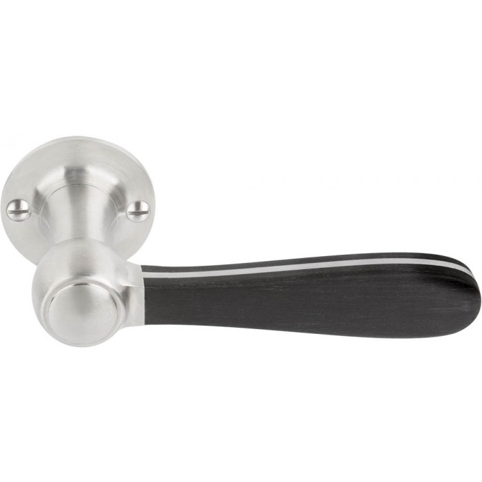 Deurkruk paar Lazaro Rosa-Violan BOSCO LZ100-G geveerd op rozet mat RVS/mat zwart main product photo