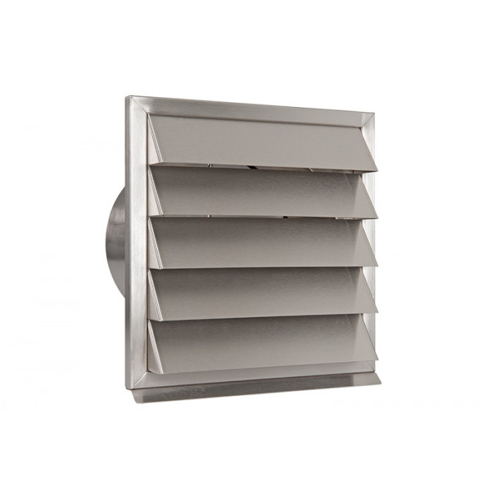Buitenrooster Eco+ vaste lamellen en terugslagklep Ø180 mm RVS-304 main product photo