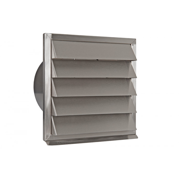 Buitenrooster Eco+ vaste lamellen en terugslagklep Ø200 mm RVS-304 main product photo