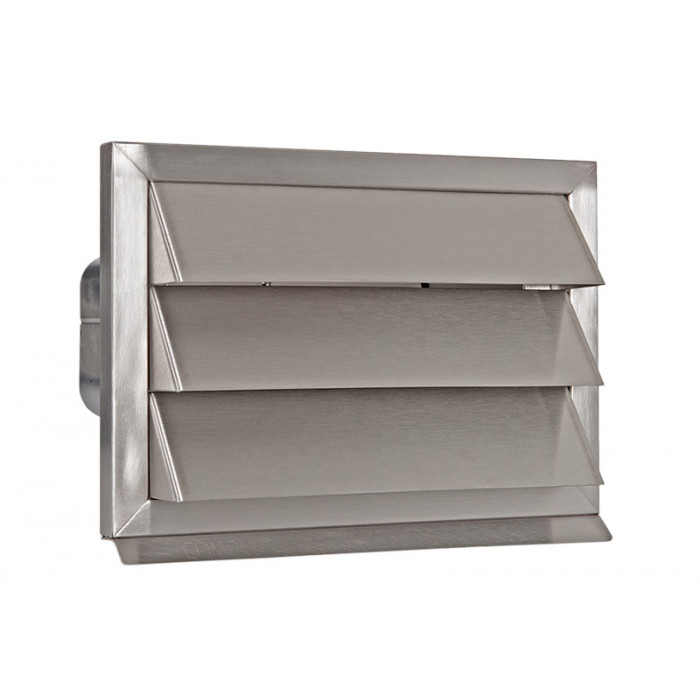 Buitenrooster Eco+ vaste lamellen en terugslagklep 169x77 mm RVS-304 main product photo
