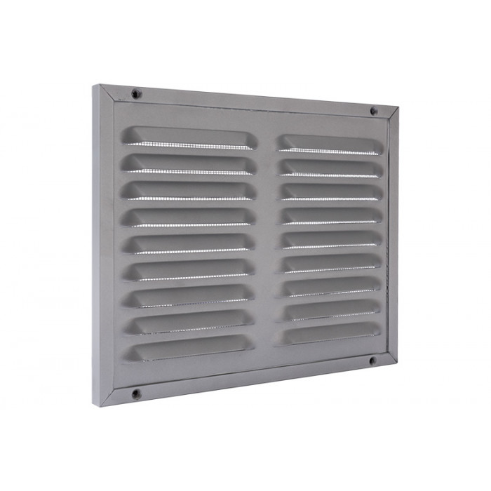 Kaderrooster met gaas 250 x 200 mm RAL9006 aluminium main product photo
