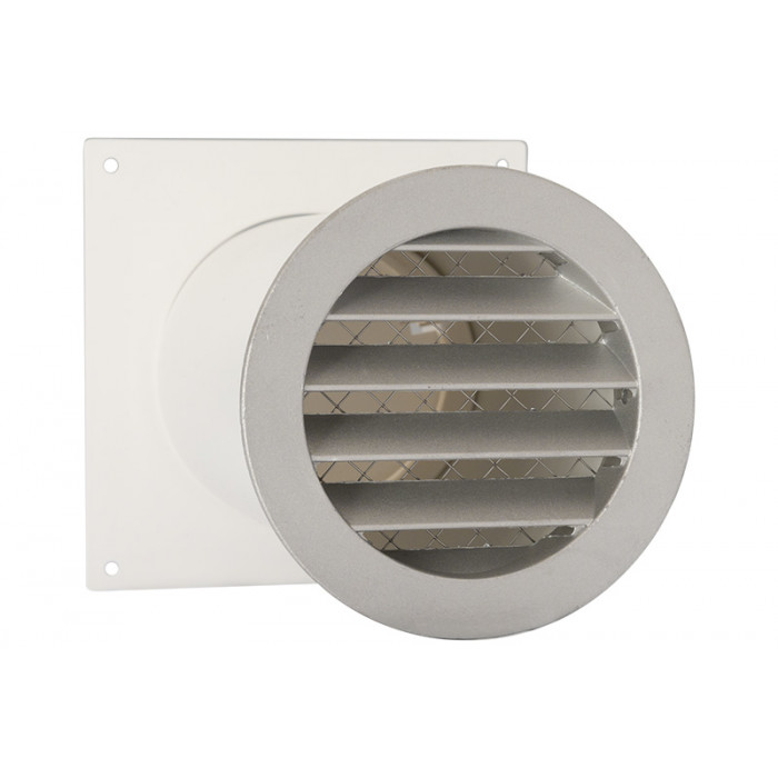 Schoepenrooster met muurdoorvoer Ø100 mm aluminium main product photo