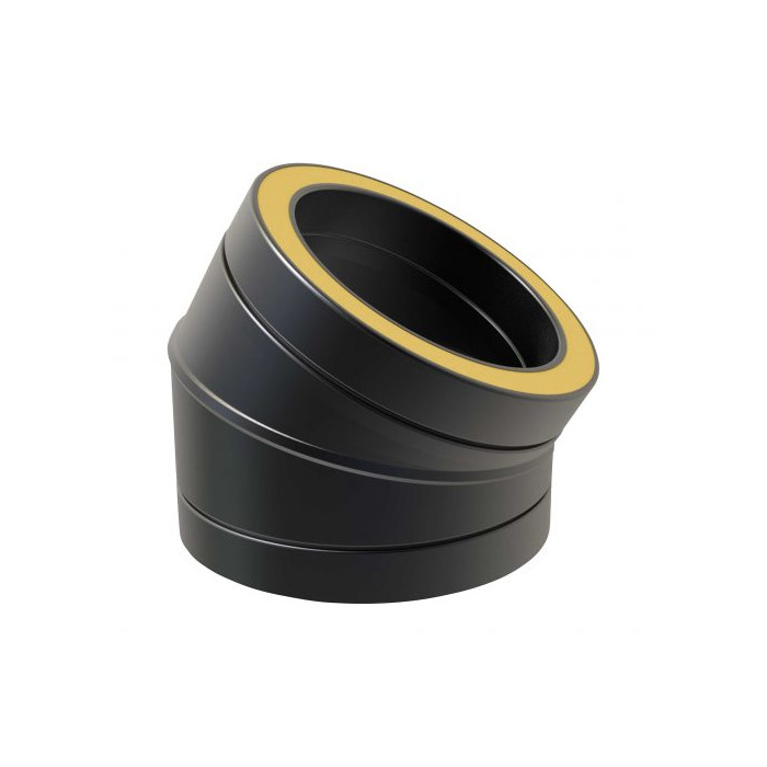 Bocht Ø80 mm 30° voor rookkanaal dubbelwandig RVS-304 zwart gecoat main product photo