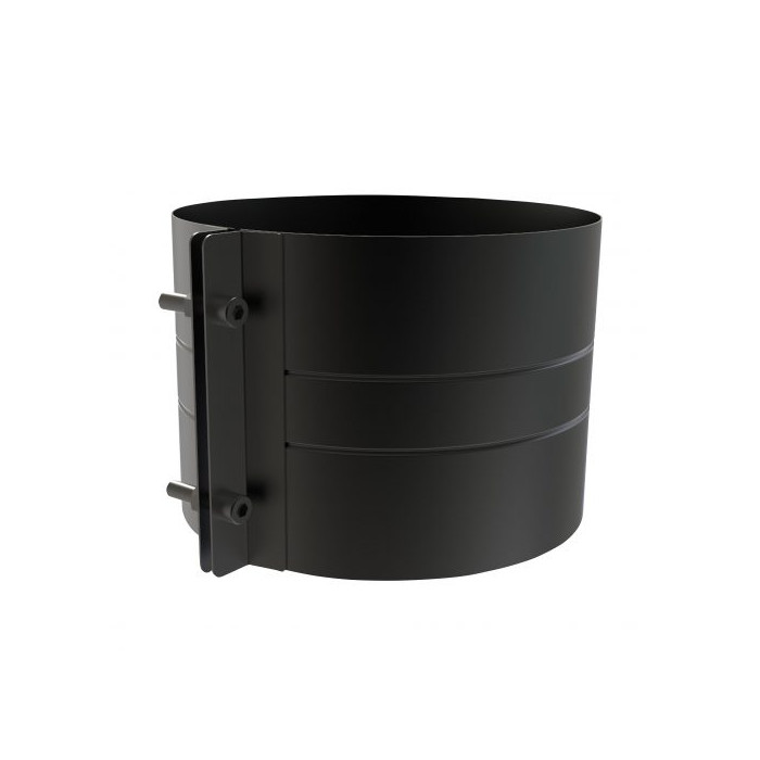 Brede klemband Ø80 mm voor rookkanaal dubbelwandig RVS-304 zwart gecoat main product photo
