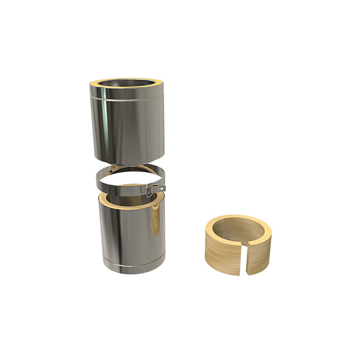 Paspijp Ø80 mm 250 tot 350 mm voor rookkanaal dubbelwandig RVS-304 main product photo