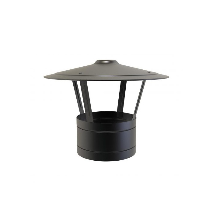 Regenkap Ø80 mm voor rookkanaal dubbelwandig RVS-304 zwart gecoat main product photo