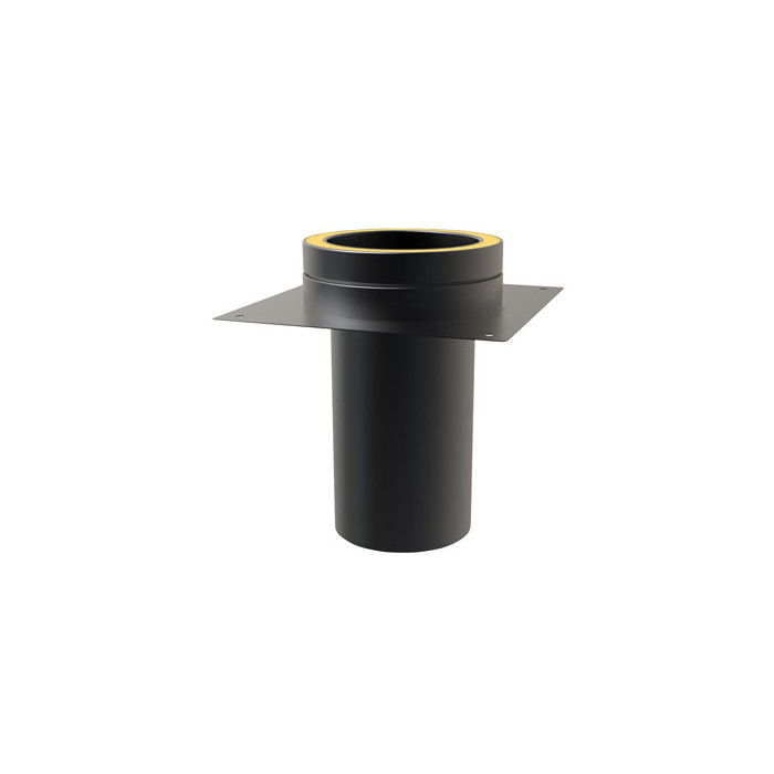 Schouwplaat Ø80 mm aansluiting voor rookkanaal dubbelwandig RVS-304 zwart gecoat main product photo