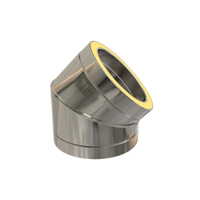 Bocht Ø125 mm 45° voor rookkanaal dubbelwandig RVS-304 main product photo