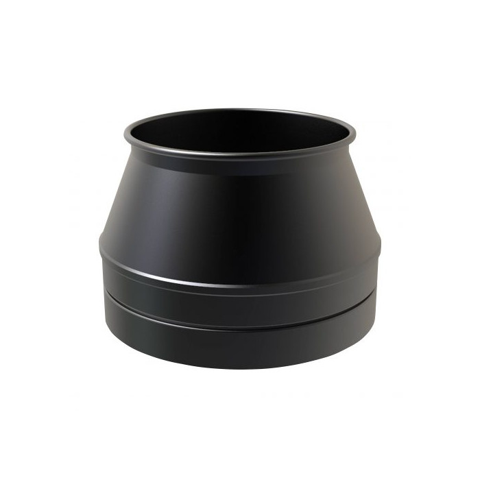 Bovenaansluitstuk Ø125 mm voor rookkanaal dubbelwandig RVS-304 zwart gecoat main product photo