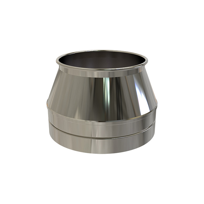 Bovenaansluitstuk Ø125 mm voor rookkanaal dubbelwandig RVS-304 main product photo