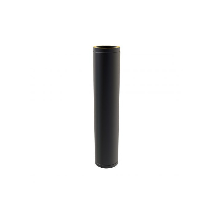 Kachelpijp Ø125 mm 1000 mm voor rookkanaal dubbelwandig RVS-304 zwart gecoat main product photo