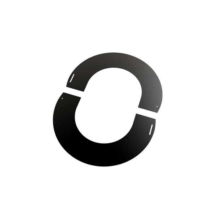 Rozet Ø125 mm 2 delig 30-45° voor rookkanaal dubbelwandig RVS-304 zwart gecoat main product photo