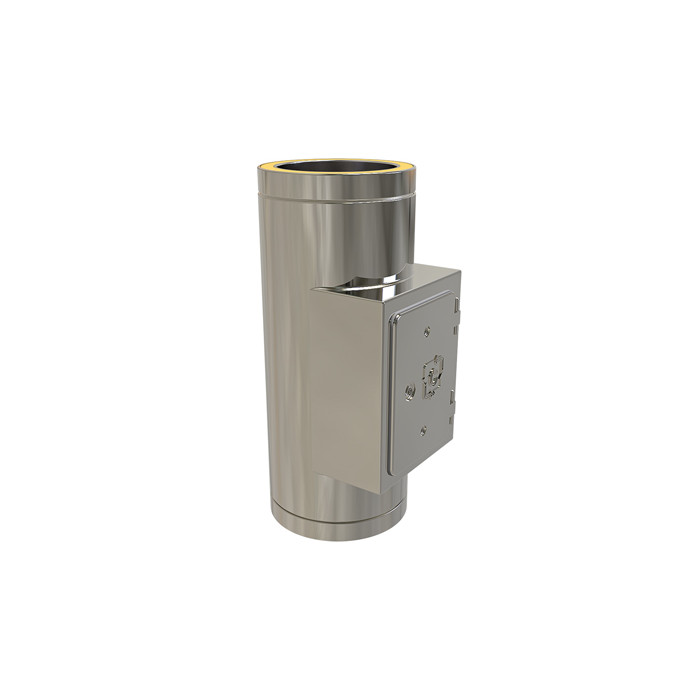 T-stuk Ø125 mm met inspectieluik voor rookkanaal dubbelwandig RVS-304 main product photo
