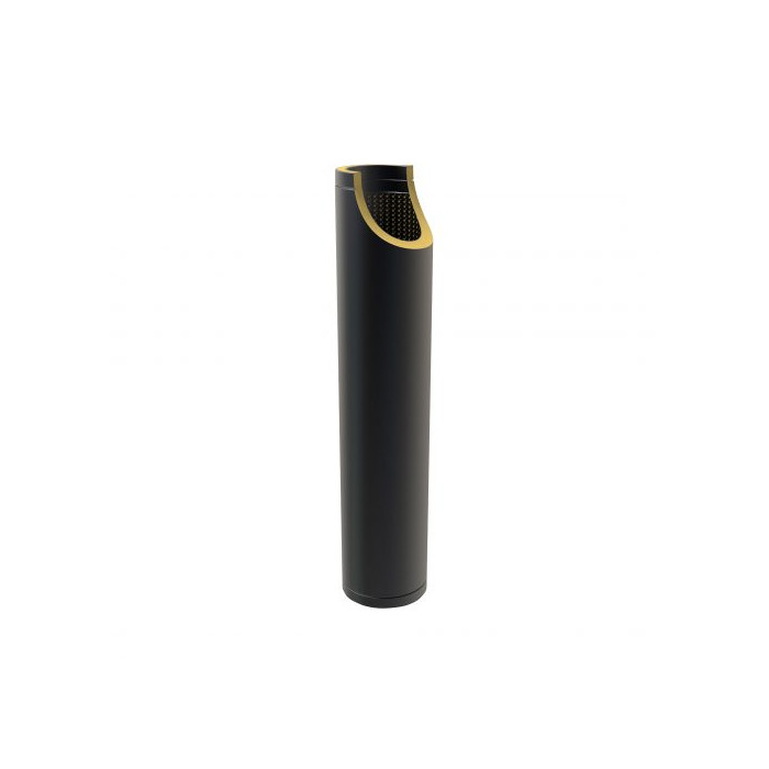 Geluiddemper Ø150 mm 1000 mm voor rookkanaal dubbelwandig RVS-304 zwart gecoat main product photo