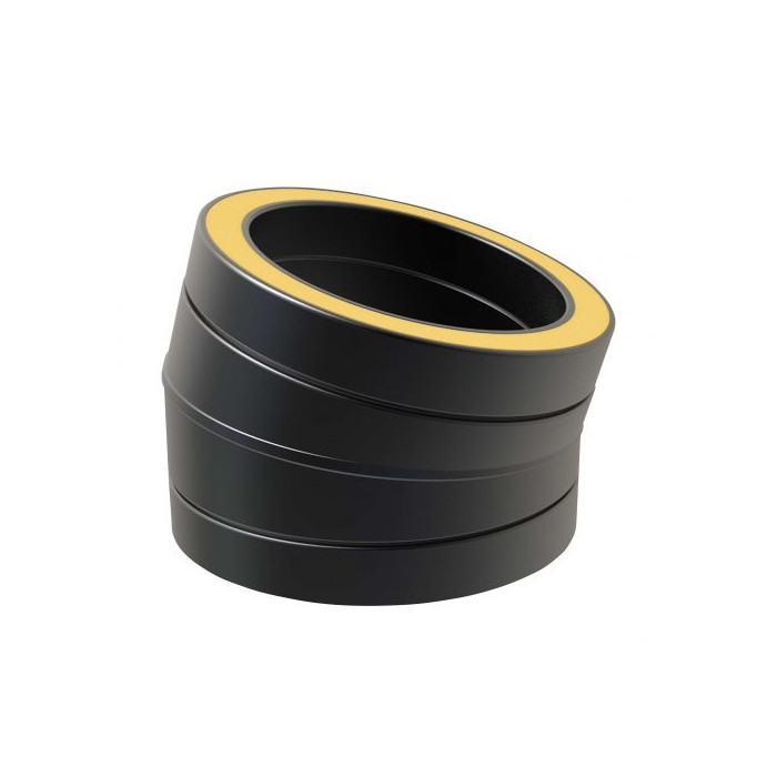 Bocht Ø200 mm 15° voor rookkanaal dubbelwandig RVS-304 zwart gecoat main product photo
